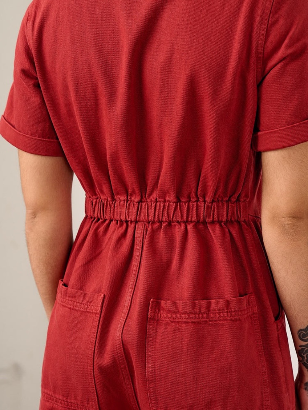 Lucy and Yak Ragan Denim Jumpsuit True Red Wash size 6 - Picture 3 of 12